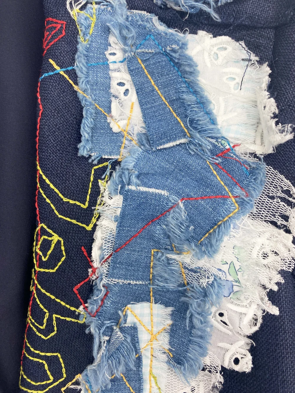 John Galliano 2002 patchwork lapel blazer — JAMES VELORIA